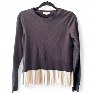 1.STATE Black Sweater Pleated Hem Layered Look | Size Medium